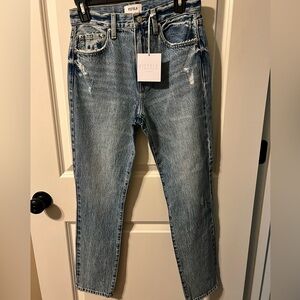 Pistola Keaton High Rise Slim Straight Jeans in Blue NWT 26 W 14” I 28.5”